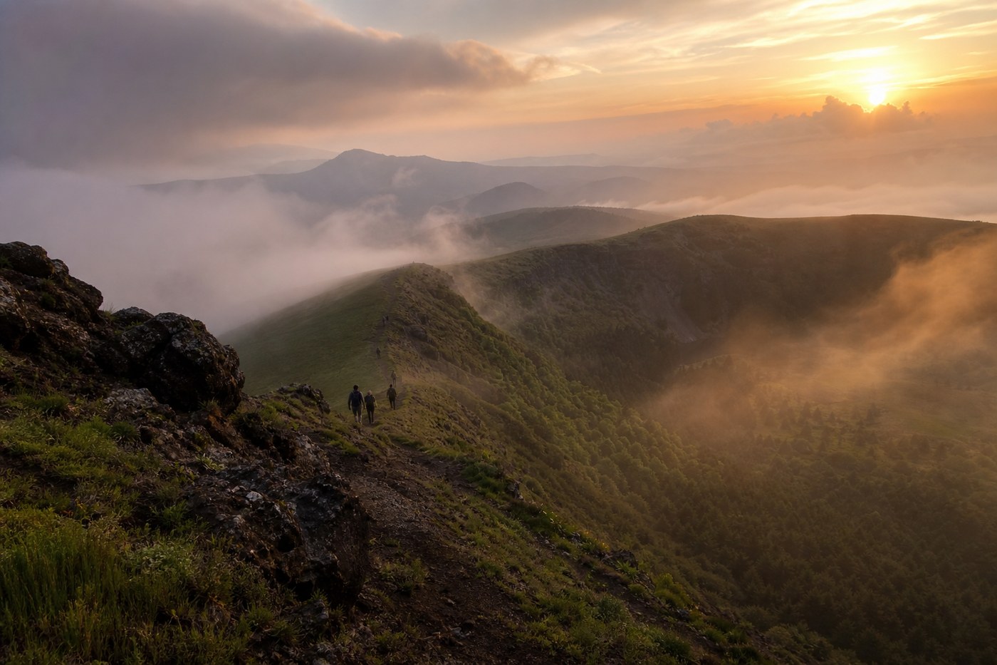 Misty Golan ridge at dawn